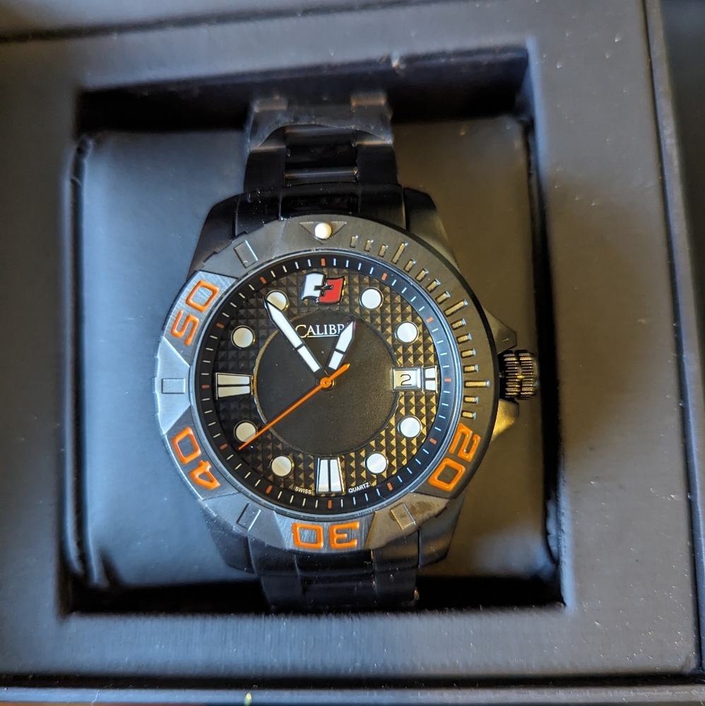 Calibre Akron Stainless Steel Black Dial Watch